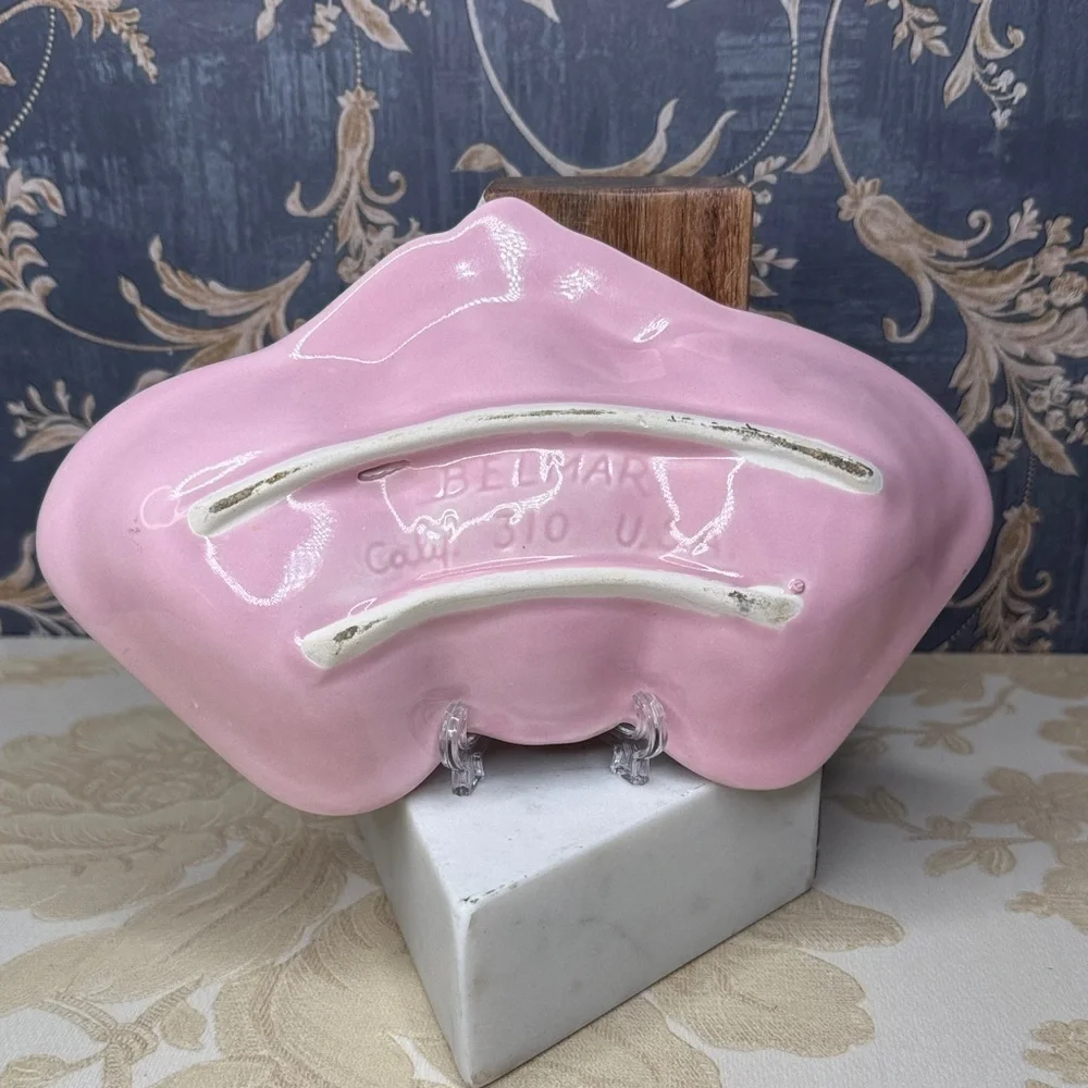 Vintage Set Of 4 Valley Vista Calif. Pink Glazed Strawberry Dish 8.75” x 5.5”